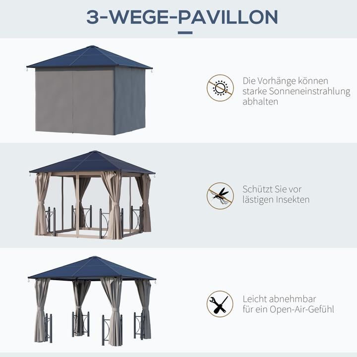 Actual product image Outsunny Garden pavilion with side panels and roof (300 cm, 300 cm)