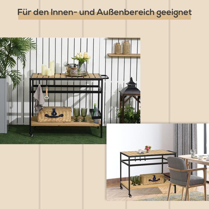 Image du produit Outsunny Chariot de service avec crochet