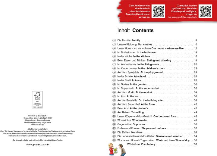 Actual product image Mein erstes Englisch Bildwörterbuch mit Audio-Download (German, Joachim ruffle, gondolino picture words and exercise books, 2022)