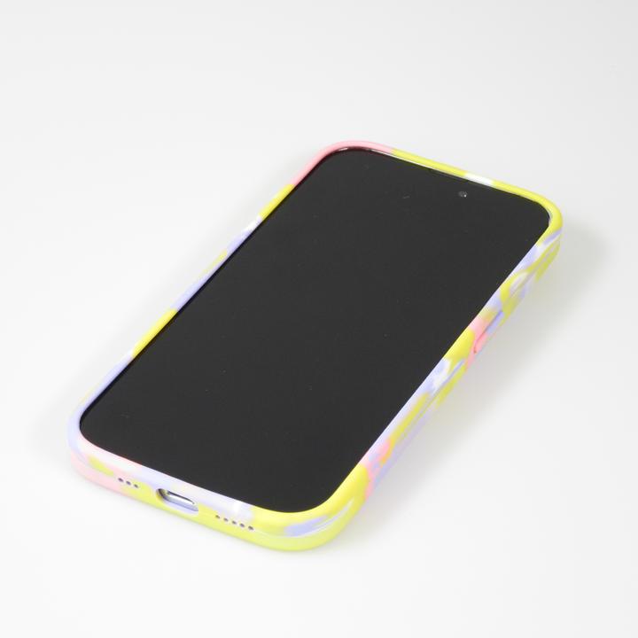Produktbild PhoneLook Hülle Gel Soft touch glatt Streifen gelb/violet (Apple iPhone 13 Pro Max)