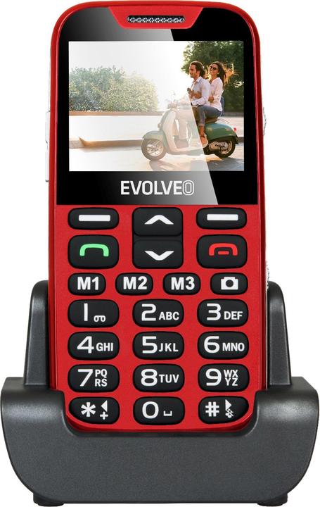 Evolveo EasyPhone XD (2.3") Red Senior phone (2.30", 0.30 Mpx, 2G)