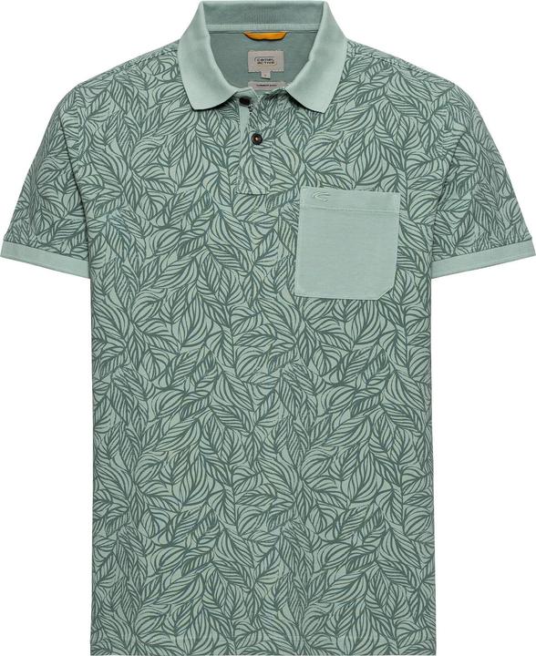 Camel Active Piqué Poloshirt aus reiner Baumwolle mit floralem Allover-Print