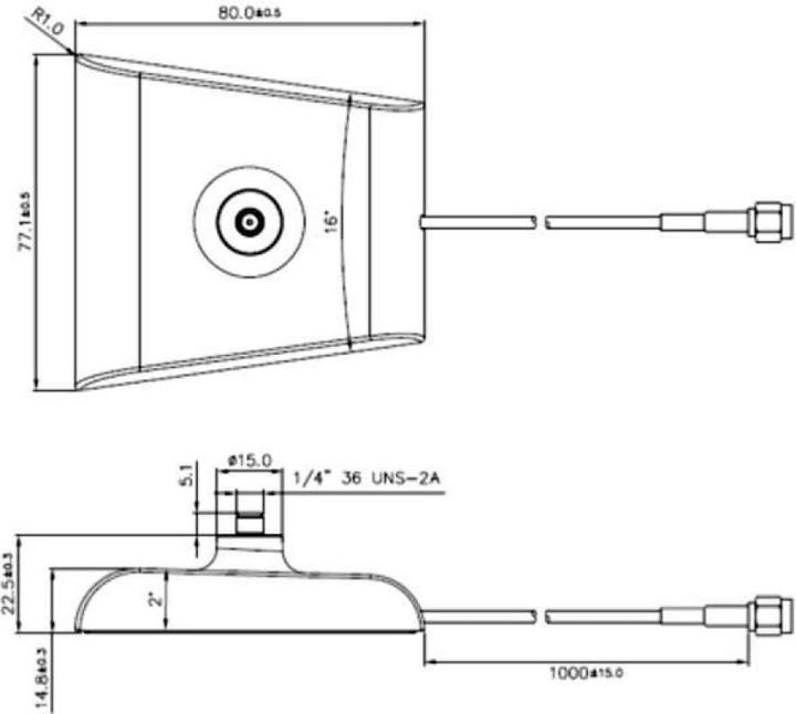 Actual product image Upgrade Solutions LTE/HSPA/GSM Stand for SMA Antenna (8 dB, Antenna cable)