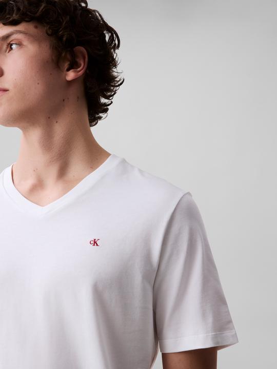 Actual product image Calvin Klein Jeans Ss Smooth Cttn Solid Vneck Tee (M)