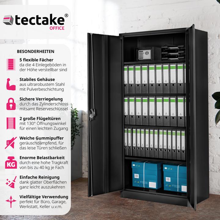 Image du produit tectake Armoire de classement (90 x 40 x 180 cm)