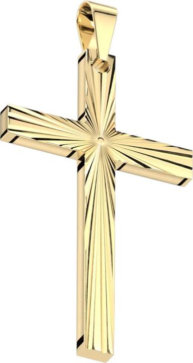 Produktbild Star Piercing Anhänger vergoldet Kreuz Sternenexplosion (Chirurgenstahl 316L)