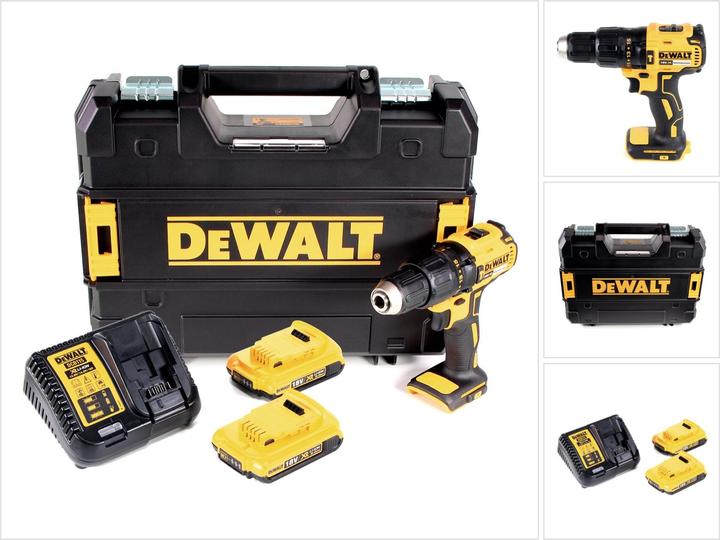 Actual product image DeWalt DCD 778 D2T Battery impact drill 18V 65Nm + 2x batteries 2.0Ah + charger in TSTAK Box (Rechargeable battery operated)