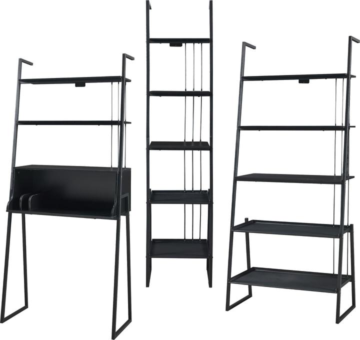 Image du produit En.Casa Ensemble de meubles Storfjord 3 pcs. 1x bureau, 2x étagère échelle