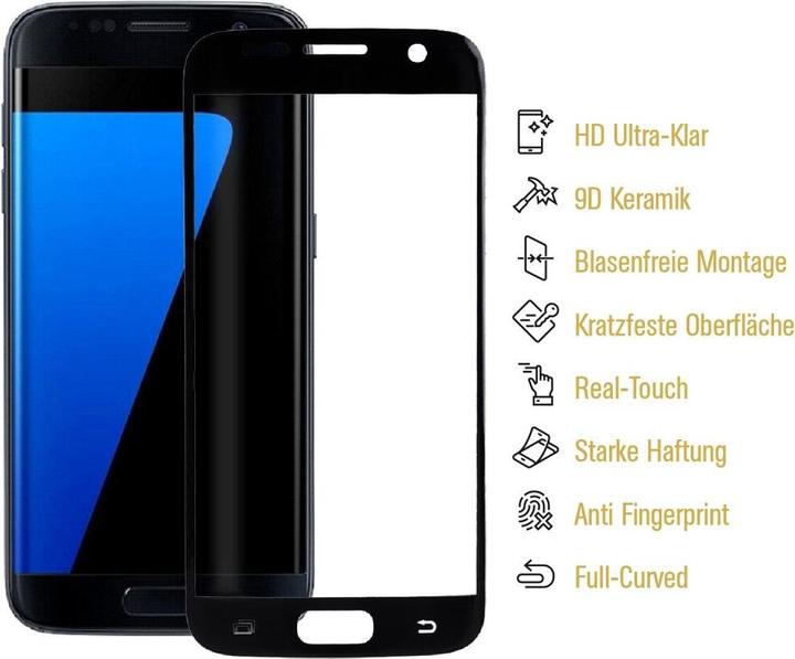 Actual product image Protectorking 3x Ceramic-Glass Full Cover HD Klar (3 Piece, Samsung Galaxy S7 Edge)