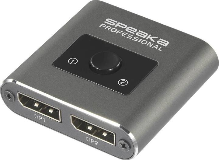SpeaKa Professional SP-BDS-250 2 port DisplayPort switch UHD 8K @ 60 Hz, UHD 4K