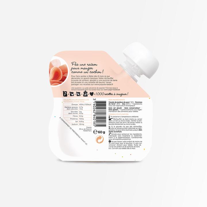 Image du produit Popote Quetschie Schinken BIO (60 g)