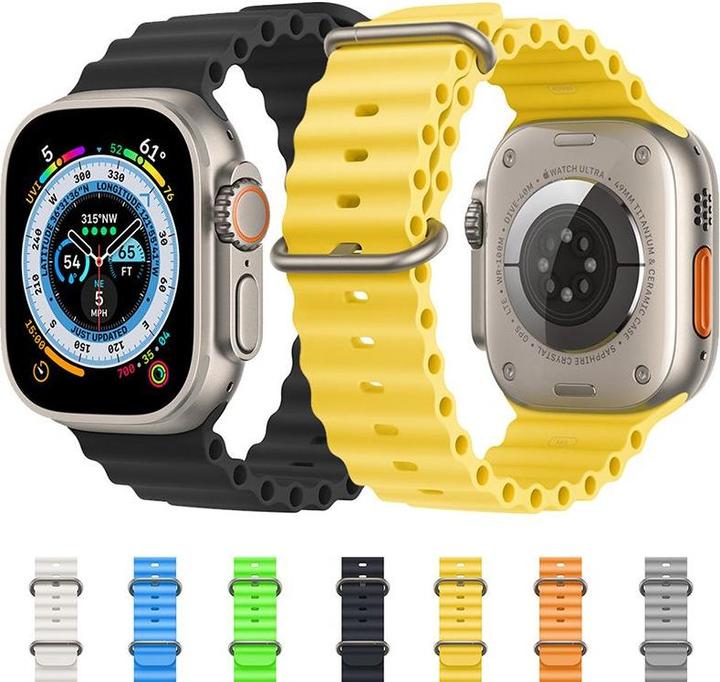 Produktbild PhoneLook Gummi Silikon Armband gewellt Ultra 49 mm (49 mm, Gummi / Silikon)