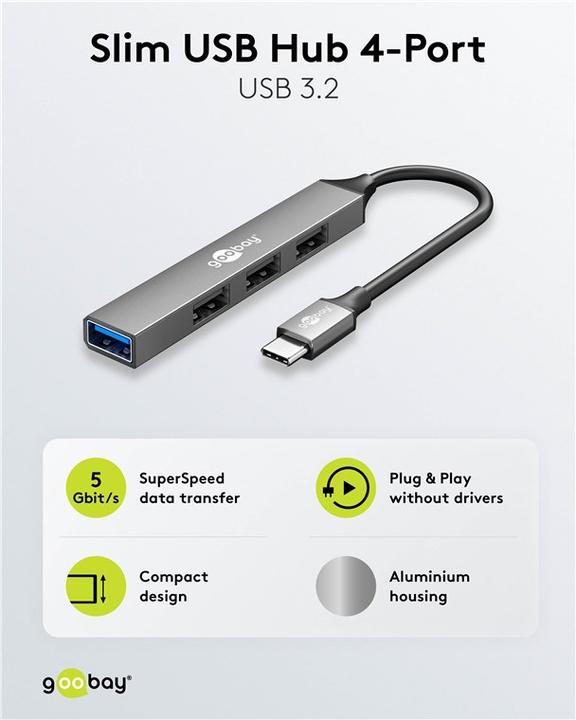 Produktbild Goobay Slim (USB-C, 4 Ports)