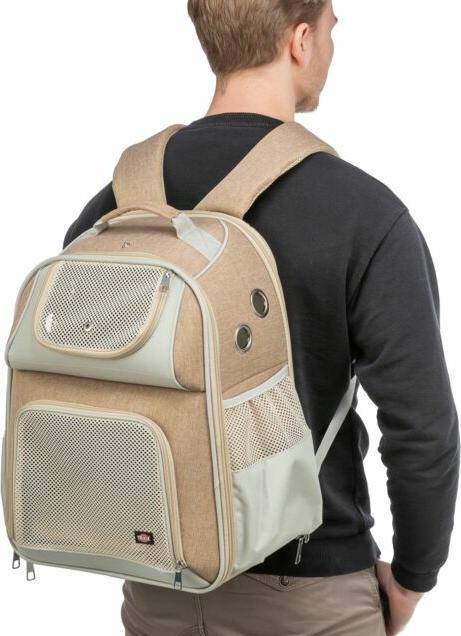 Image du produit Trixie Sac à dos pour transport d'animaux Willow Beige/Brun (Chat, Chien, Réflecteurs, Respirant)