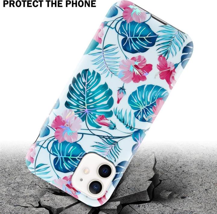 Actual product image Cadorabo IMD TPU Colorful Flowers & Leaves Cover (Apple iPhone 12, Realme 12 Pro+)