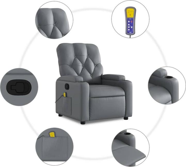 Produktbild VidaXL Massagesessel Grau Kunstleder,Farbe: Grau,Material