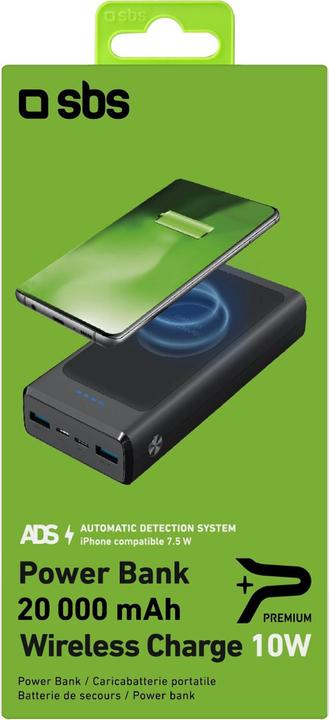Image du produit SBS Power bank (20000 mAh, 10 W, 74 Wh)