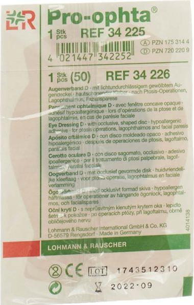 Produktbild Pro Ophta D Augenverband lichtdicht hautfarbig (50 x)