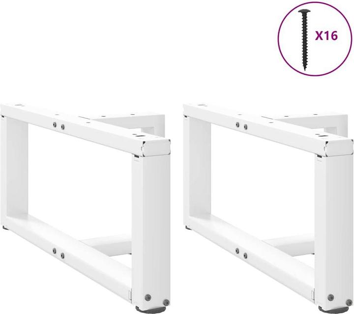 Produktbild VidaXL Couchtischbeine T-Form 2 Stk. Weiss 70x25x(30-31) cm Stahl Tischbein
