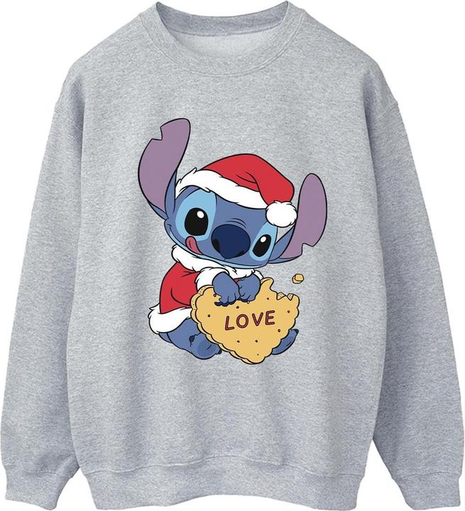 Actual product image Disney Womens/Ladies Lilo And Stitch Christmas Love Biscuit Sweatshirt (XXL)