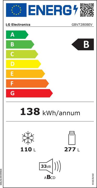 Energy Label LG GBV7280BEV.AEVQEUR (387 l)