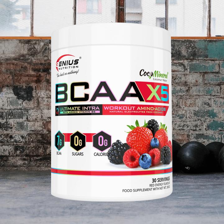 Actual product image Genius Nutrition BCAA-X5 (Red Energy, 1 pcs., 460 g)
