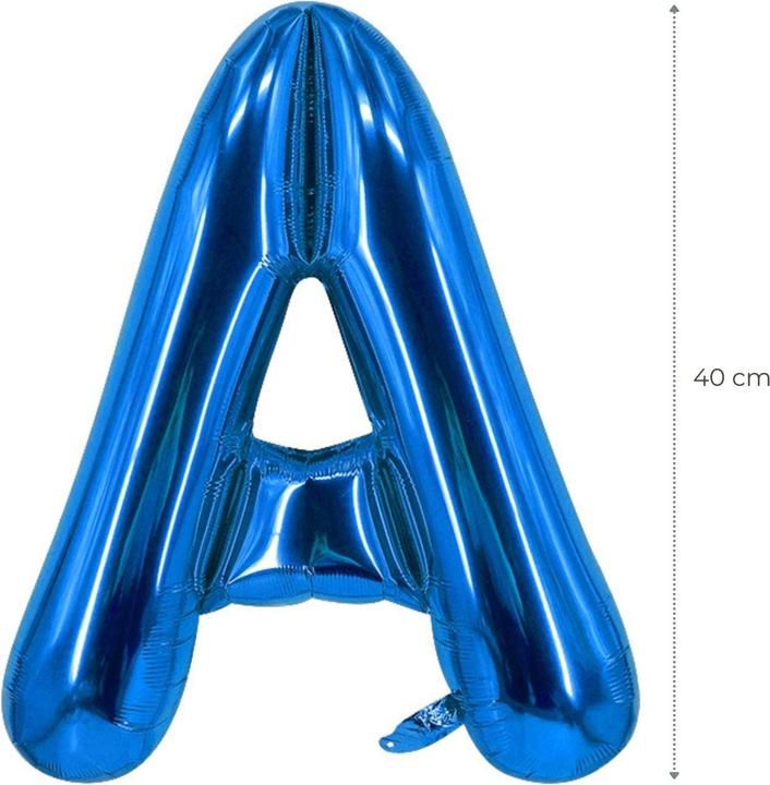 Produktbild Hermex Buchstabenballon A Blau Geburtstagsparty Ballon Folienballon 40cm (1 x)