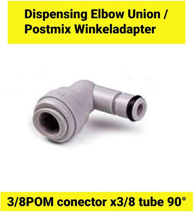 Actual product image Ich-zapfe Postmix Winkeladapter 3/8POM conector x 3/8 tube 90°