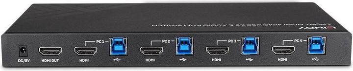 Produktbild Lindy 4 Port HDMI 4K60, USB 3.0 &