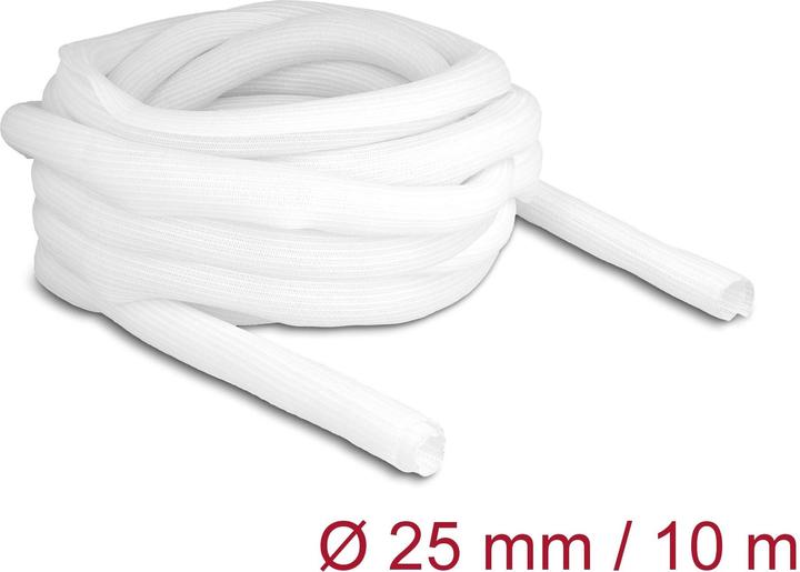 Produktbild Delock Geflechtschlauch selbstschliessend 10 m x 25 mm weiss (Kabelschlauch, 1000 cm)