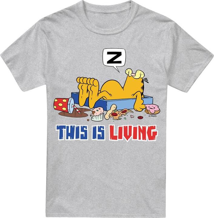 Actual product image Garfield Mens This Is Living T-Shirt (M)