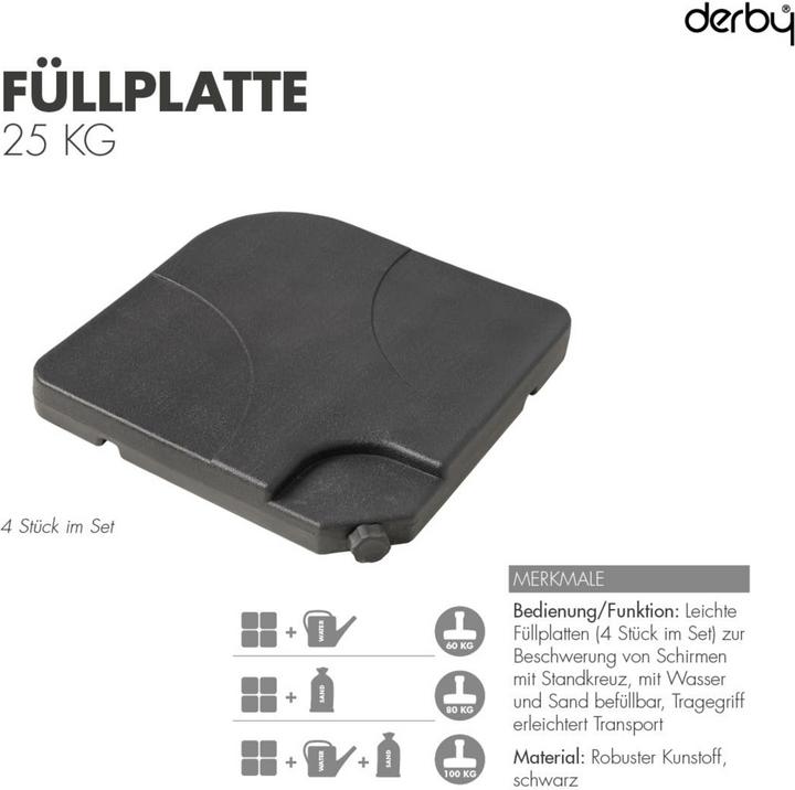 Actual product image Doppler Weight plate fillable approx. 35kg, 4-piece SET