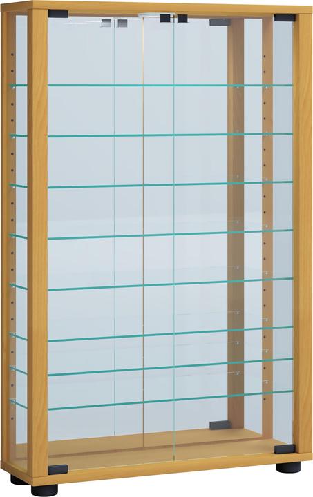 Produktbild VCM Sammelvitrine Standvitrine Glasvitrine Glasregal Vitrine Glas Schaukasten "Lumo Mini Spiegel" (59 x 18 x 91 cm)