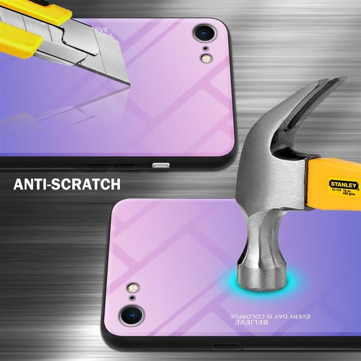 Image du produit Cadorabo Couverture en verre TPU 2 couleurs (Apple iPhone 7, Apple iPhone SE (2ème génération))