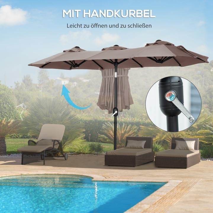 Image du produit Outsunny Parasol double face avec toit anti-vent (1.47 m)