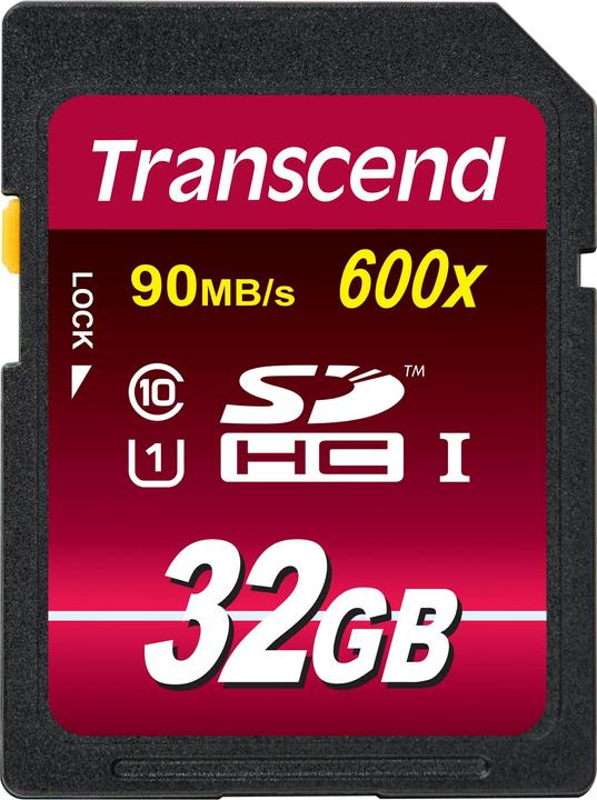 Actual product image Transcend SDHC Ultimate 600x (32 GB, SDHC, U1, UHS-I)