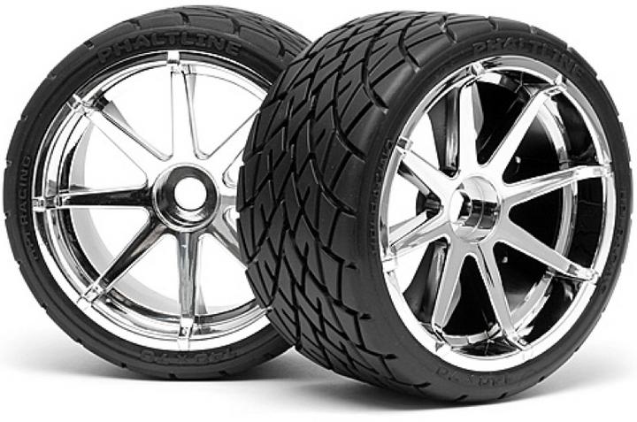 Actual product image HPI Tires Phaltline On Rims Blast Chrome