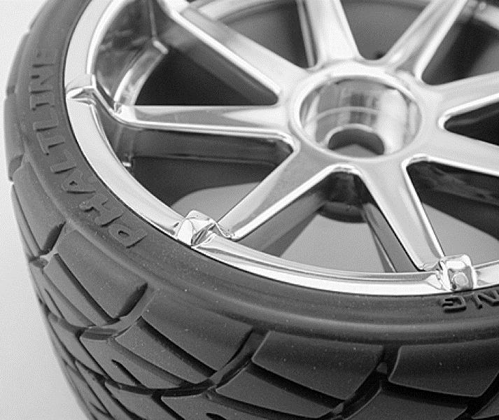 Actual product image HPI Tires Phaltline On Rims Blast Chrome