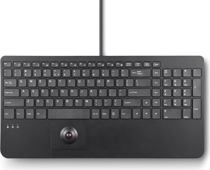 Image du produit Perixx PERIBOARD-538 H FR, Clavier USB filaire avec trackball - touches de cisaillement - 2 hubs USB en (DE, Filaire)