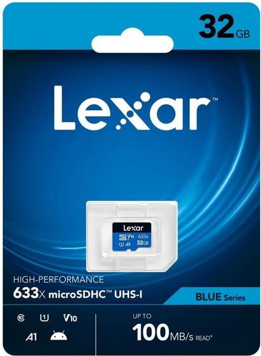Image du produit Lexar 64Go haute performance 633x microSDXC UHS-I, jusqu'à 100MB/s en lecture 20MB/s en écriture (64 Go, microSDXC, U3, UHS-I)