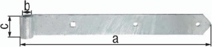 Actual product image GAH Shutter hinge width 60 mm length 800 x 60 mm thickness 8 mm steel hot-dip galvanised Ø 20 mm