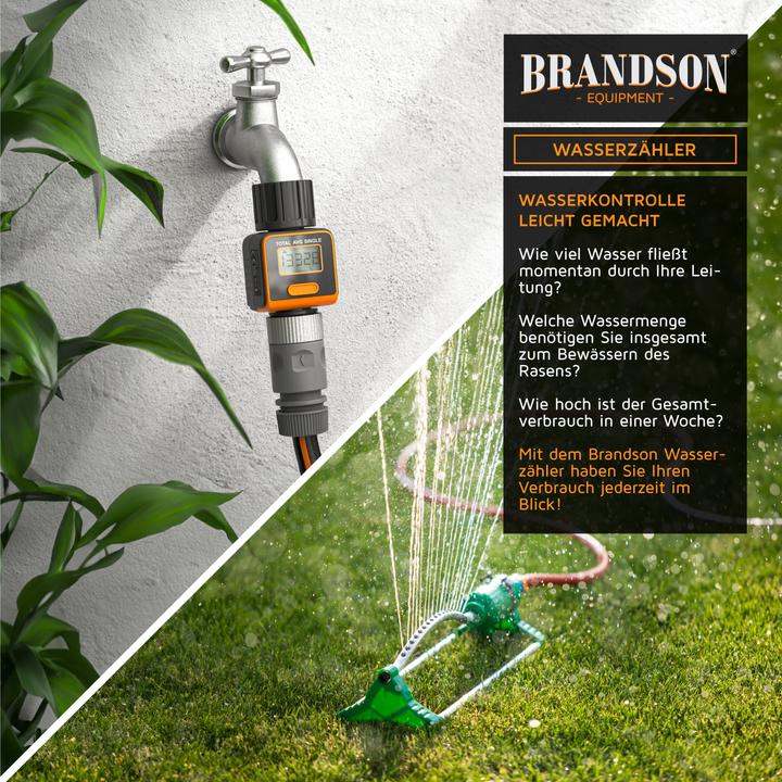 Immagine prodotto Brandson Contatore d'acqua, misuratore di portata digitale da 3/4 di pollice, contatore d'acqua, misuratore (Timer acqua)