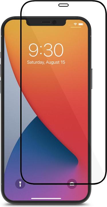 Actual product image Moshi AirFoil Glass Pro for iPhone 12 Pro Max (Clear/Glossy) - Black (1 Piece, Apple iPhone 12 Pro Max)