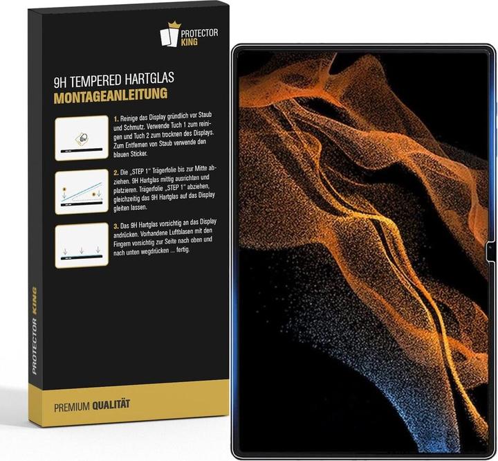 Produktbild Protectorking 6x echtes Tempered 9H Panzerhartglas 3D KLAR (6 Stück, Galaxy Tab S8 Ultra)