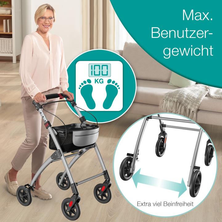 Immagine prodotto Aktivshop Wohnungsrollator, Rollator schmal für die Wohnung, extra schmal, Innenrollator
