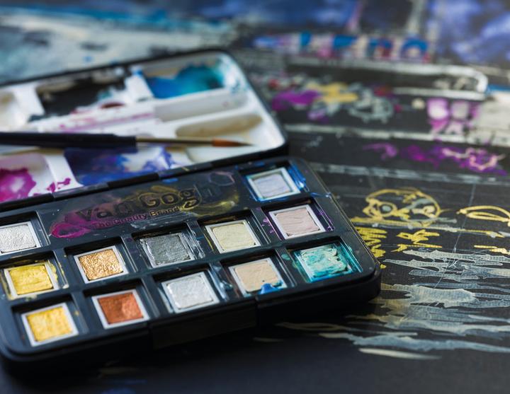 Productafbeelding Van Gogh Aquarel Pocketbox Metallic 12 (Veelkleurig)