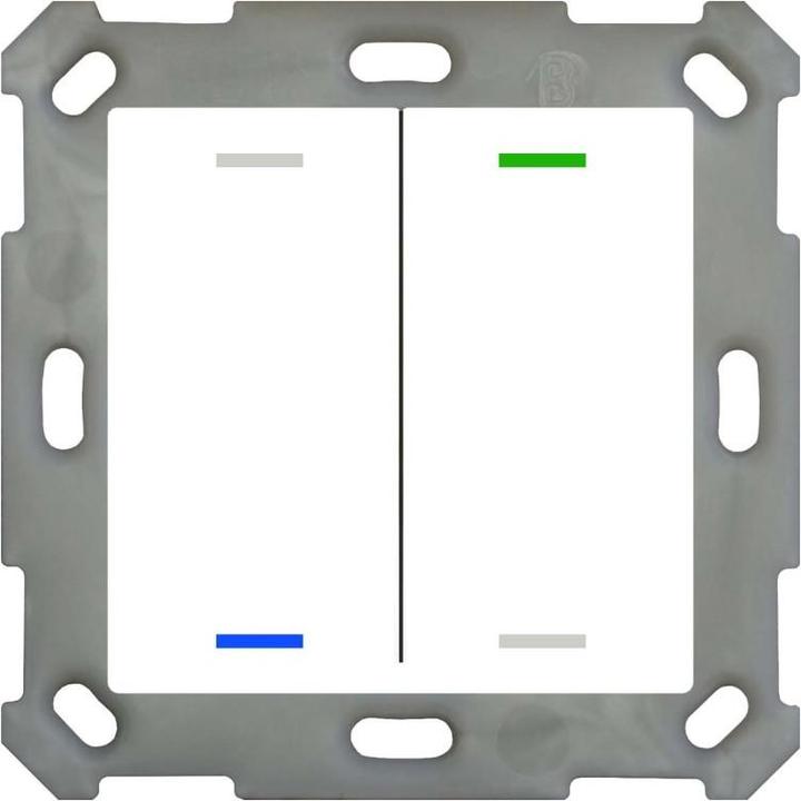 Produktbild MDT BE-TAL55T2.01 Taster Light 55 2fach RGB-W Temp.sensor Reinweiss gl. Neutral