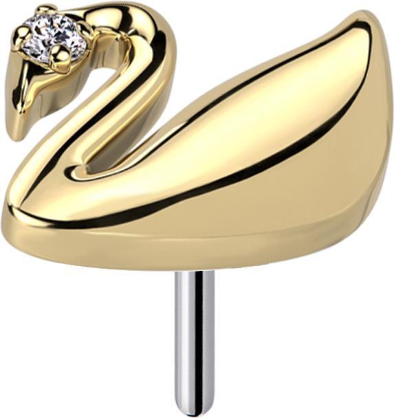 Immagine prodotto Star Piercing Cigno Threadless in argento placcato oro (senza ottone, Titanio G23)