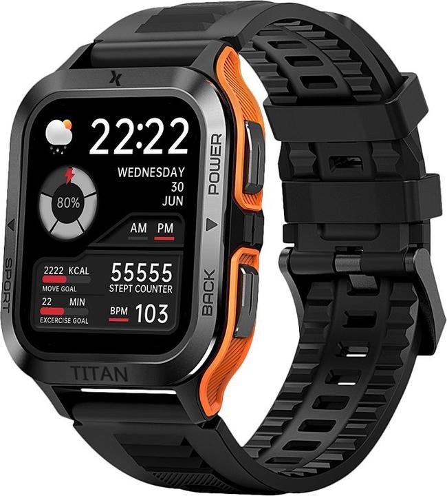 Actual product image Maxcom Smartwatch Fit FW67 Titan pro orange (44 mm)