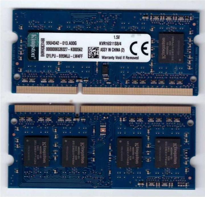 Actual product image Kingston ValueRAM (1 x 4GB, 1600 MHz, DDR3-RAM, SO-DIMM)